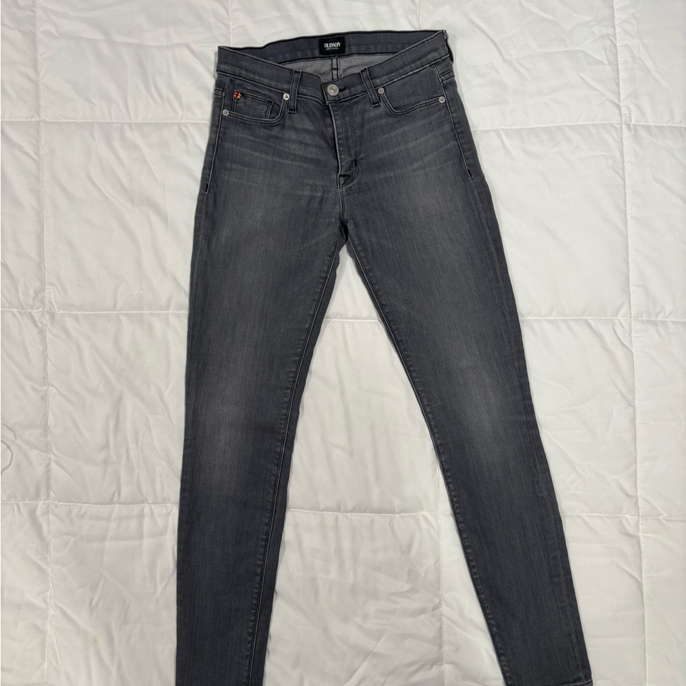 Hudson Stretch Skinny Jeans 27 Gray Mid Rise Made in USA - Picture 3 of 14